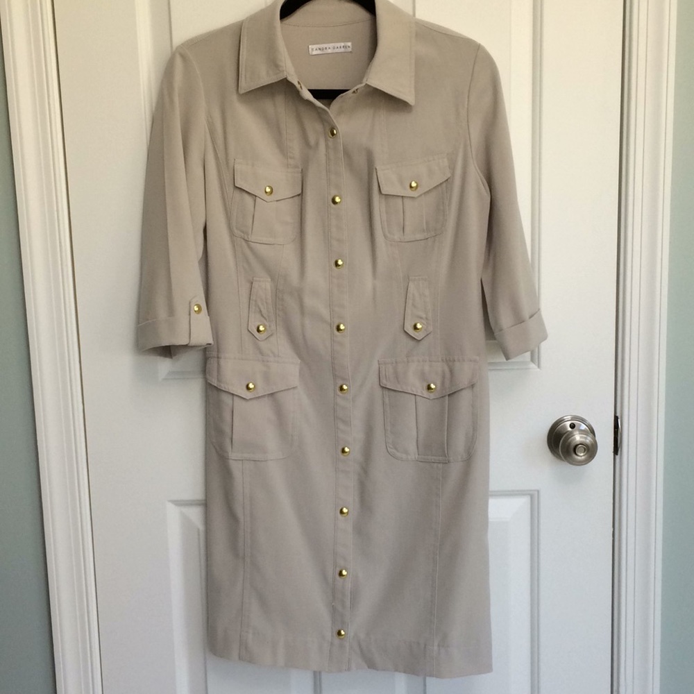 Sandra Darren snap front professional work dress